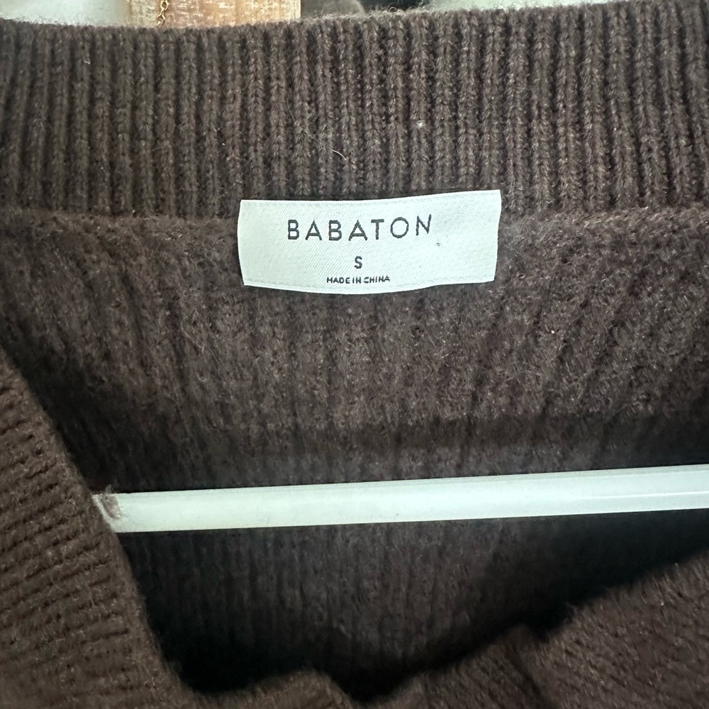Babaton Women's Brown 100% merino wool Sweater - Picture 3 of 5